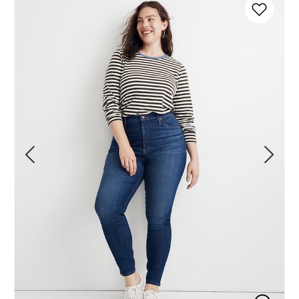 Curvy high-rise skinny jeans in Moreaux wash